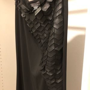 Gracia Skirt w/Faux Leather Accent